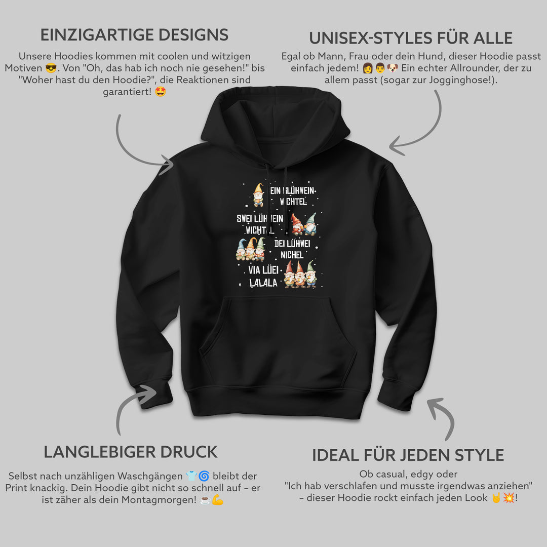 Glühwein Wichtel Hoodie – Lustiges Weihnachts-Design | Humorvolles Geschenk für Glühwein-Fans