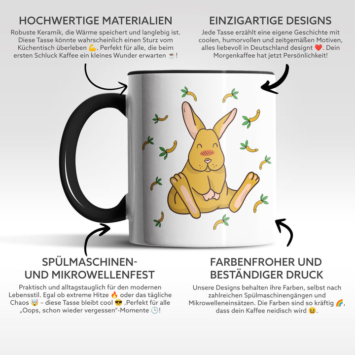 Lustige Tasse "Hase mit Penis-Möhren" – Freches Geschenk für Humorvolle
