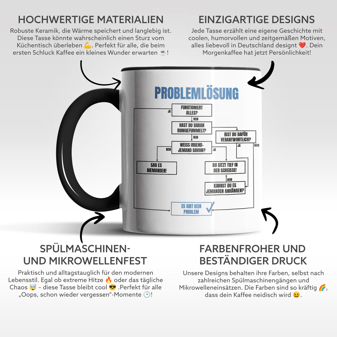Tasse "Problemlösung" – Perfekt für Büro & Homeoffice, Lustige Geschenkidee