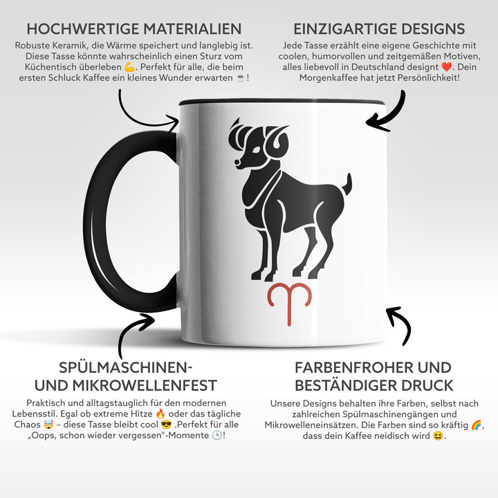 Tasse "Widder-Sternzeichen" – Dynamische Sternzeichen-Tasse für echte Widder
