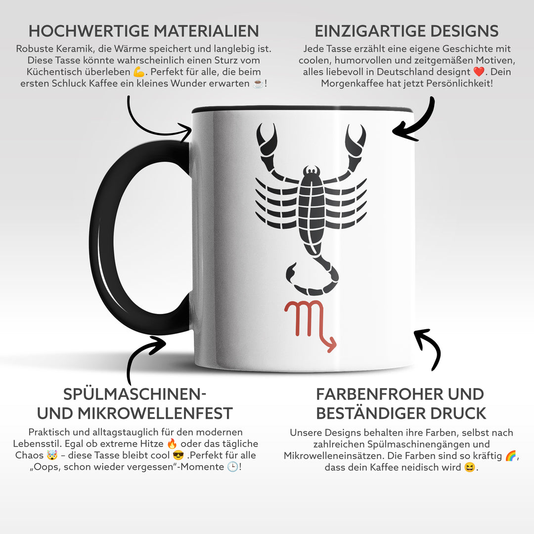 Tasse "Skorpion-Sternzeichen" – Mystische Sternzeichen-Tasse für echte Skorpione