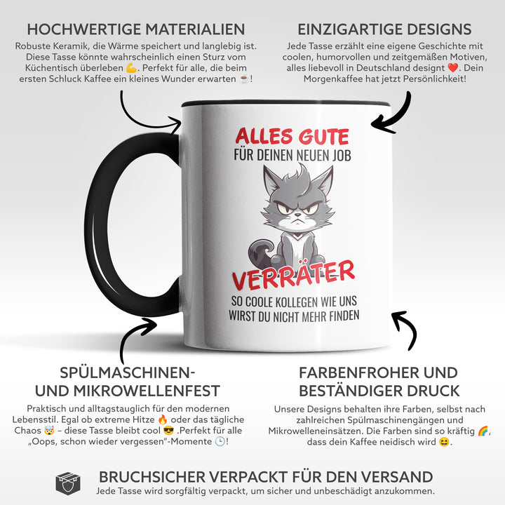 Lustige Tasse "Alles Gute Verräter" – Humorvolles Abschiedsgeschenk für Kollegen