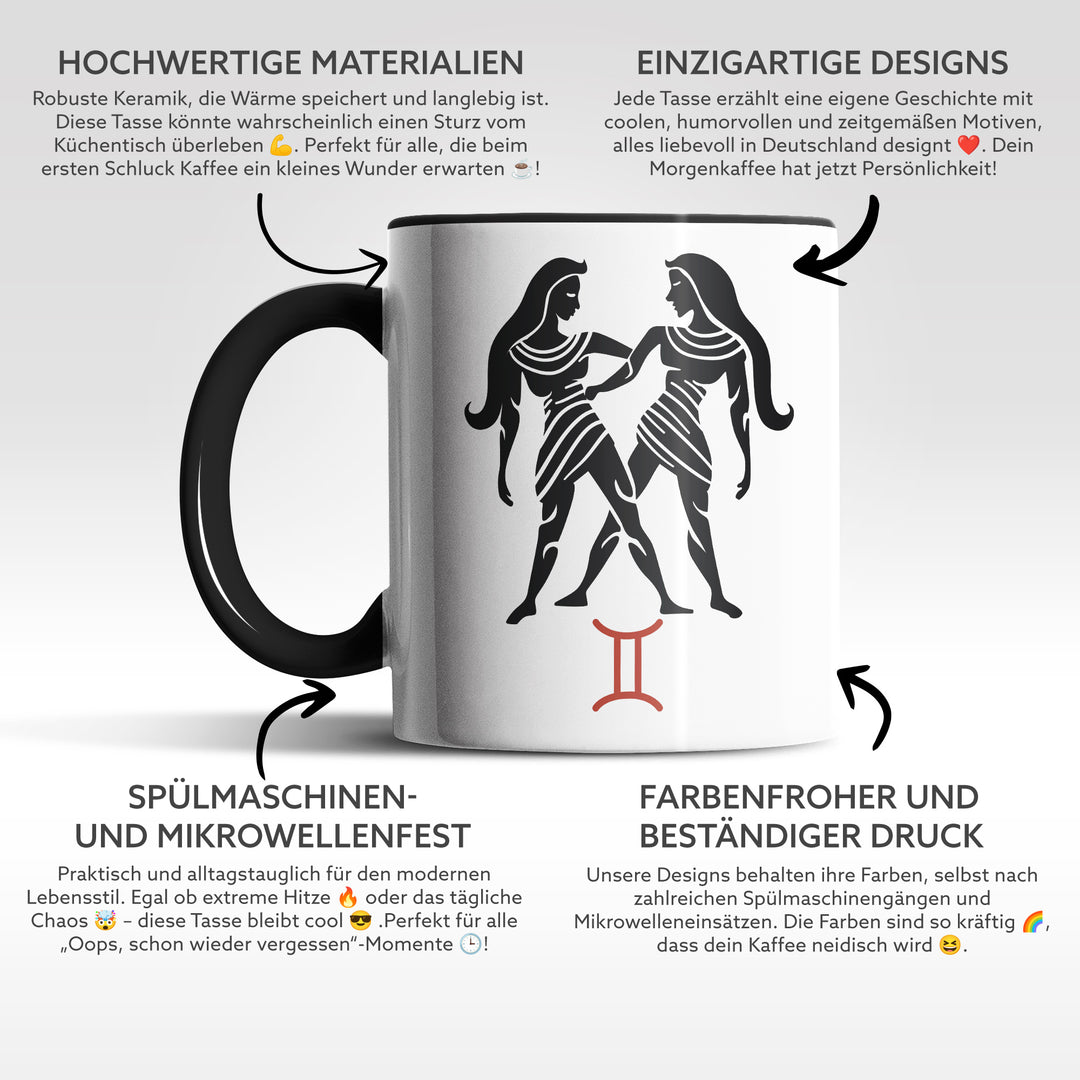 Tasse "Zwilling-Sternzeichen" – Vielseitige Sternzeichen-Tasse für echte Zwillinge