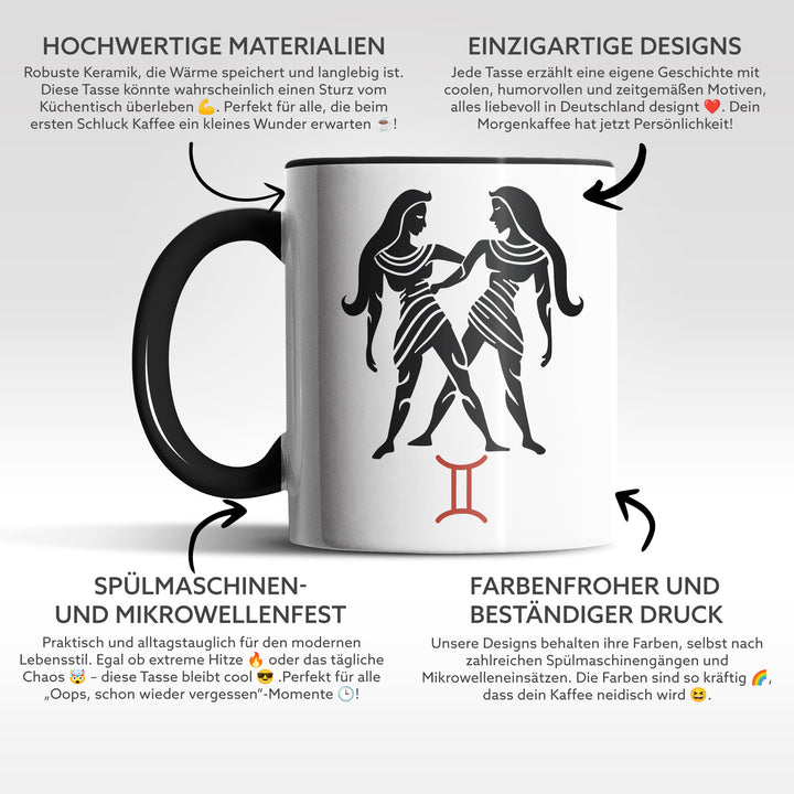 Tasse "Zwilling-Sternzeichen" – Vielseitige Sternzeichen-Tasse für echte Zwillinge