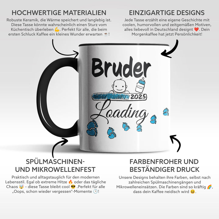 Lustige Tasse "Bruder Loading" – Charmantes Geschenk für werdende Brüder
