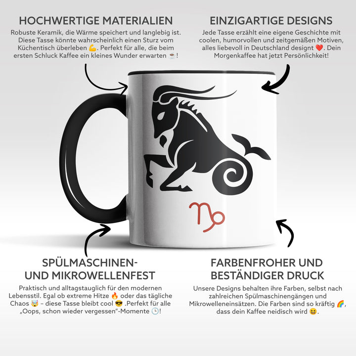 Tasse "Steinbock-Sternzeichen" – Zielstrebige Sternzeichen-Tasse für echte Steinböcke