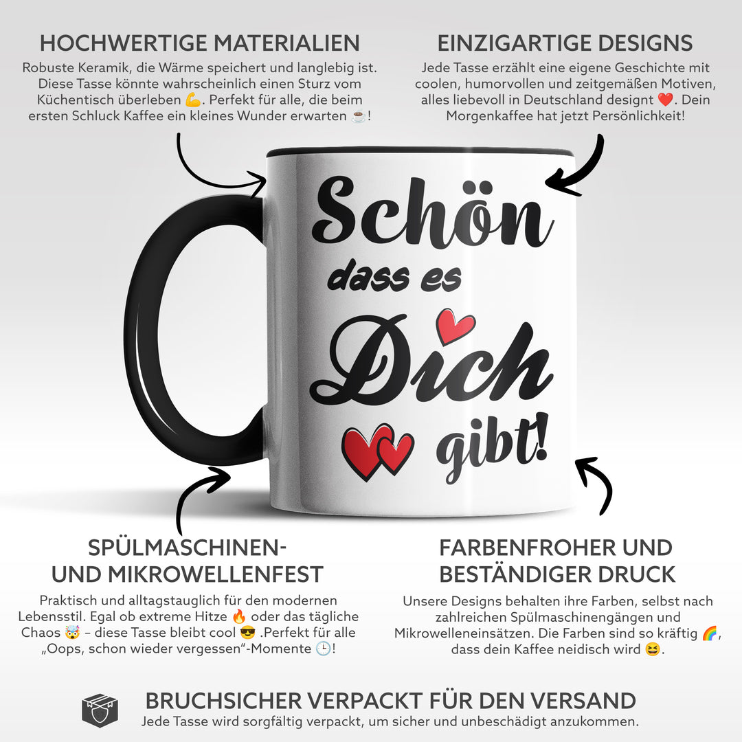 Charmante Tasse "Schön, dass es dich gibt" – Liebevolle Geschenkidee