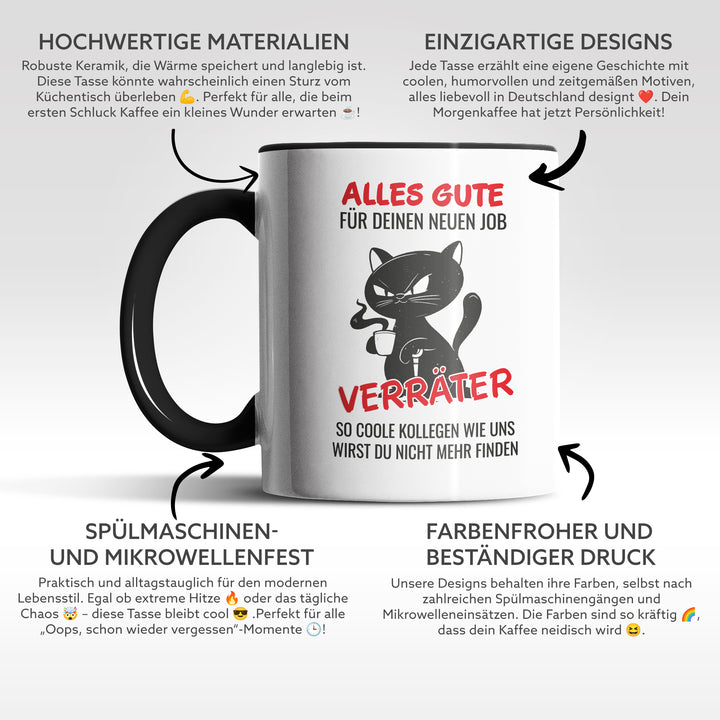Lustige Tasse "Alles Gute Verräter" – Humorvolles Abschiedsgeschenk für Kollegen