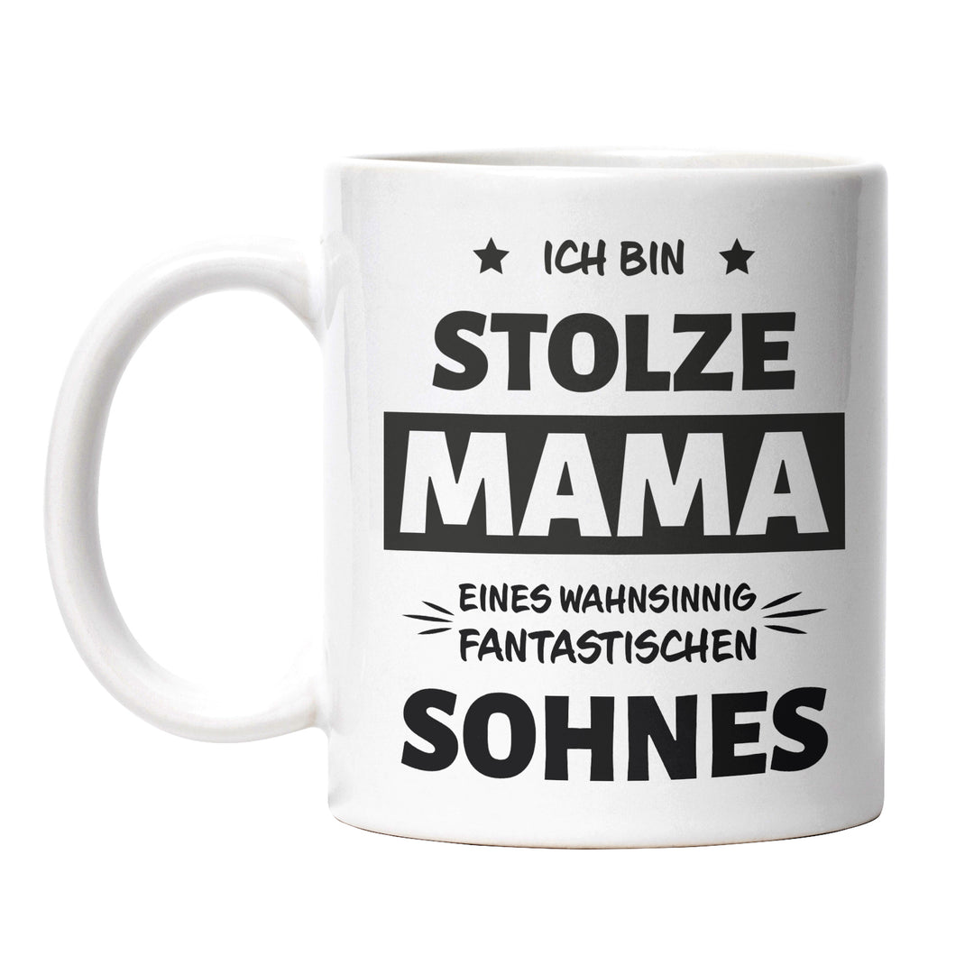 Tasse "Stolze Mama, fantastischer Sohn" – Liebevolles Geschenk für Mütter