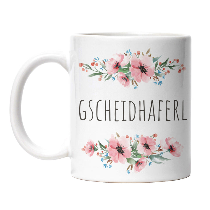 Tasse "Gscheidhaferl" – Bayerische Spruch-Tasse für Schlaumeier