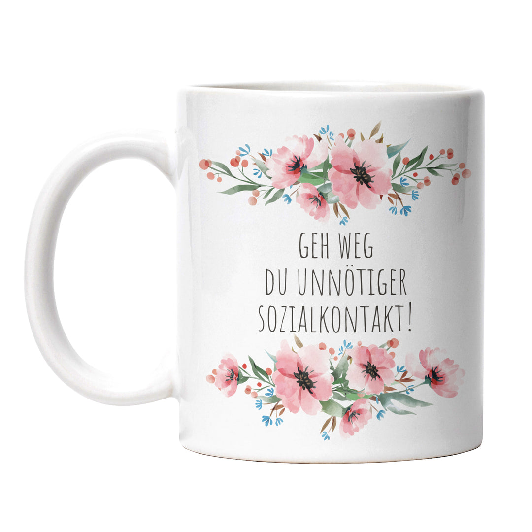Tasse "Geh weg, Unnötiger Sozialkontakt" – Perfektes Geschenk für alle, die lieber ihre Ruhe haben