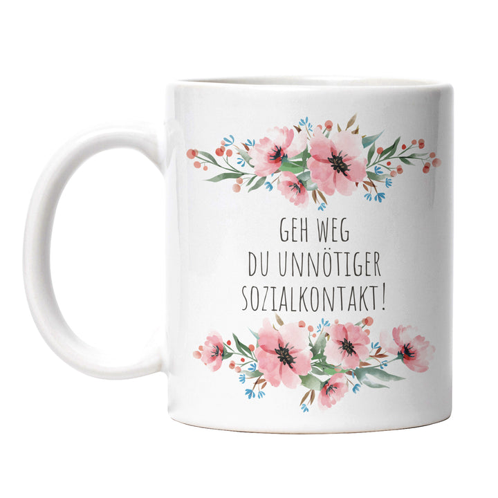 Tasse "Geh weg, Unnötiger Sozialkontakt" – Perfektes Geschenk für alle, die lieber ihre Ruhe haben