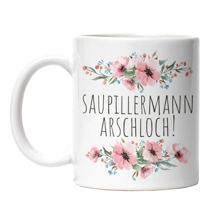 Tasse "Saupillermann Arschloch" – Freche Statement-Tasse für Humorvolle