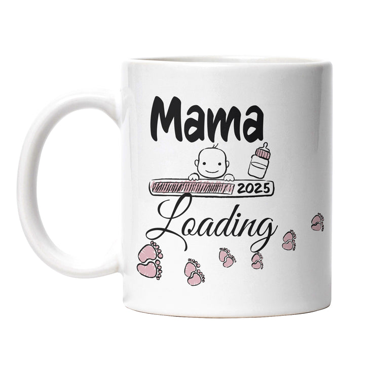 Lustige Tasse "Mama Loading 2025" – Geschenkidee für werdende Mütter