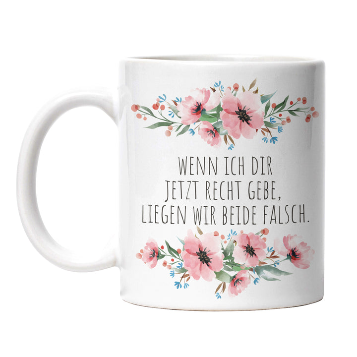 Tasse "Liegen wir beide falsch" – Lustige Sarkasmus-Tasse für Diskussionsexperten