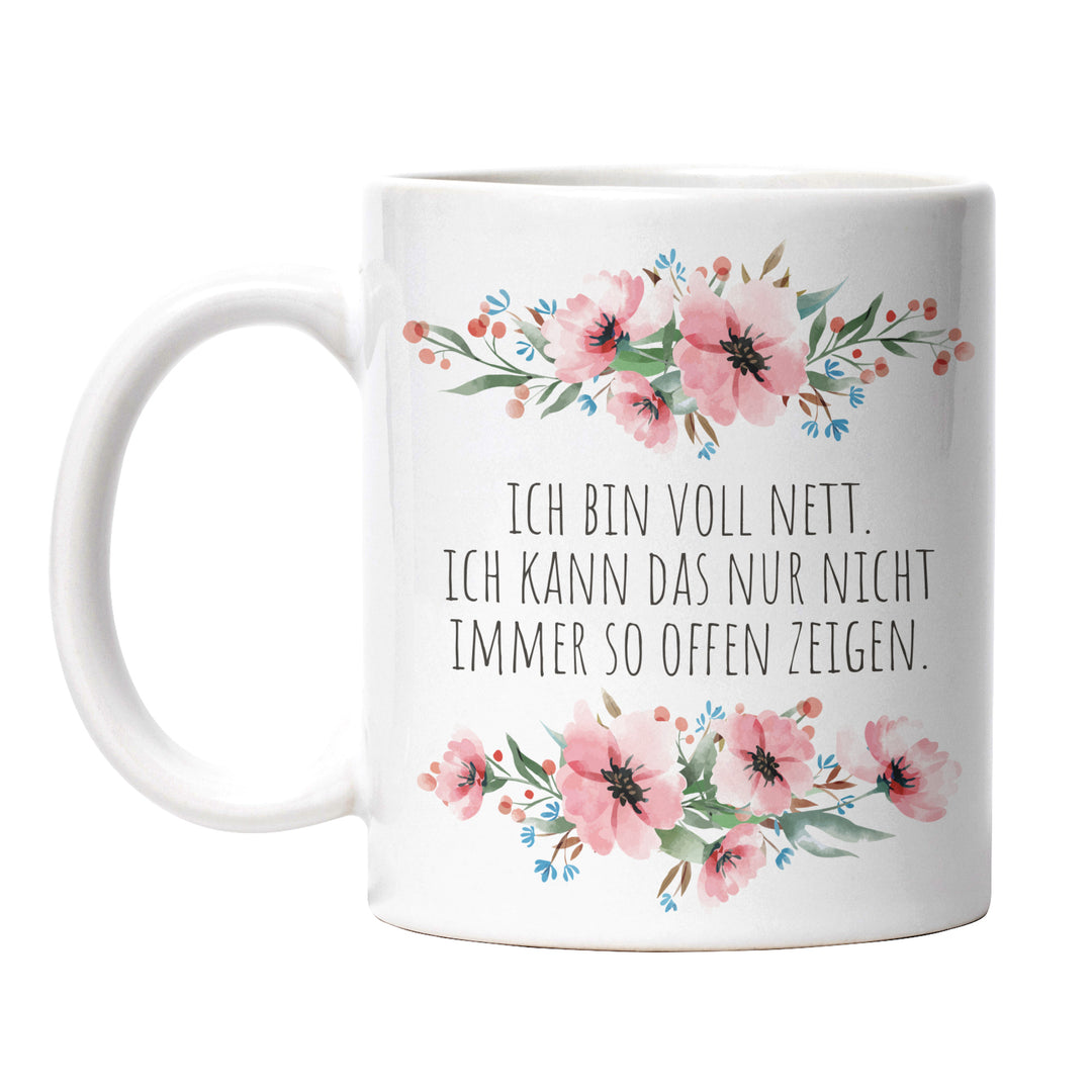 Tasse "Ich bin voll nett" – Lustige Sarkasmus-Tasse für Büro & Alltag