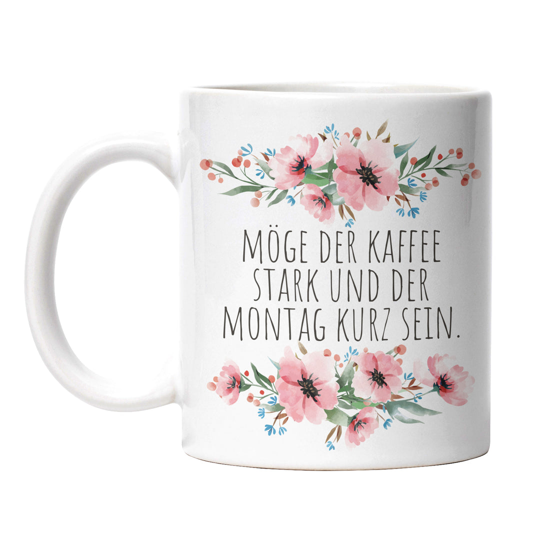 Tasse "Kaffee stark, Montag kurz" – Lustige Kaffeetasse für den Wochenstart