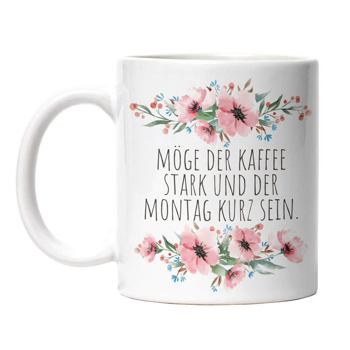 Tasse "Kaffee stark, Montag kurz" – Lustige Kaffeetasse für den Wochenstart