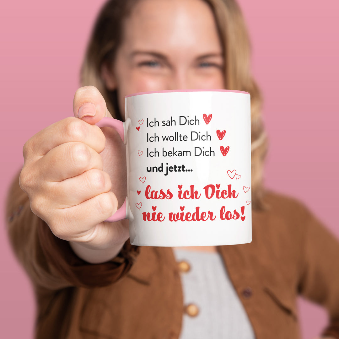 Romantische Tasse "Lass Dich nie los" – Liebevolle Geschenkidee