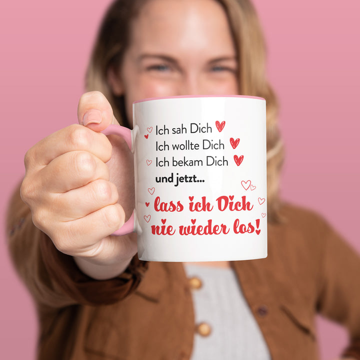 Romantische Tasse "Lass Dich nie los" – Liebevolle Geschenkidee