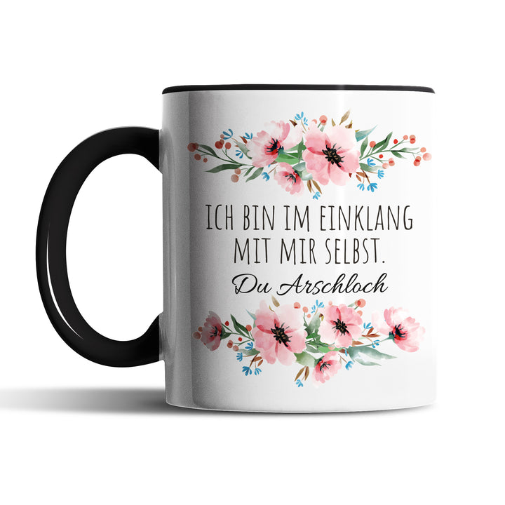 Tasse "Einklang mit dir, du Arschloch" – Lustige Sarkasmus-Tasse für Büro & Alltag