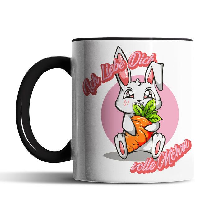 Lustige Tasse "Ich liebe dich volle Möhre" in rosa – Charmantes Geschenk für besondere Menschen
