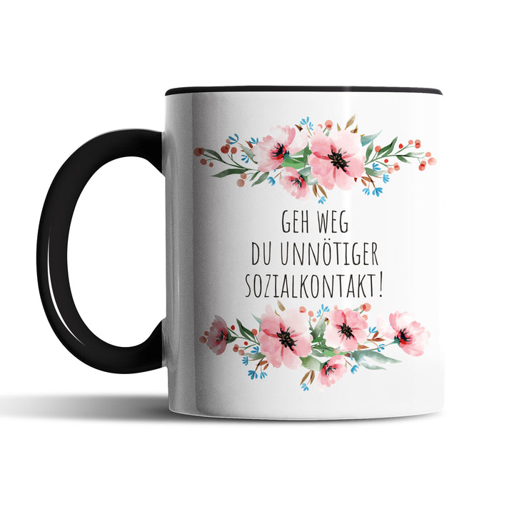 Tasse "Geh weg, Unnötiger Sozialkontakt" – Perfektes Geschenk für alle, die lieber ihre Ruhe haben