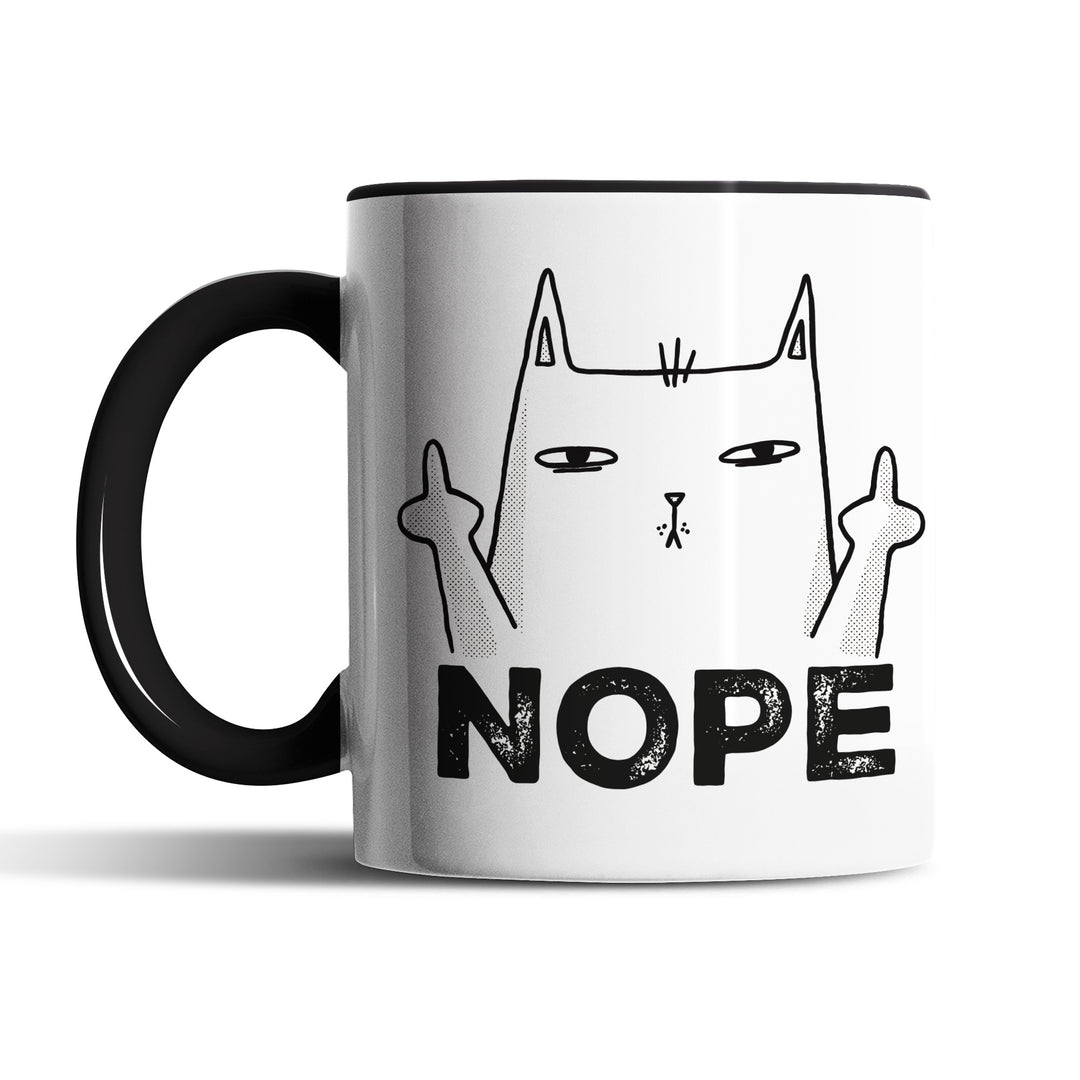 Lustige Tasse "Nope" – Freches Geschenk mit Katzenmotiv