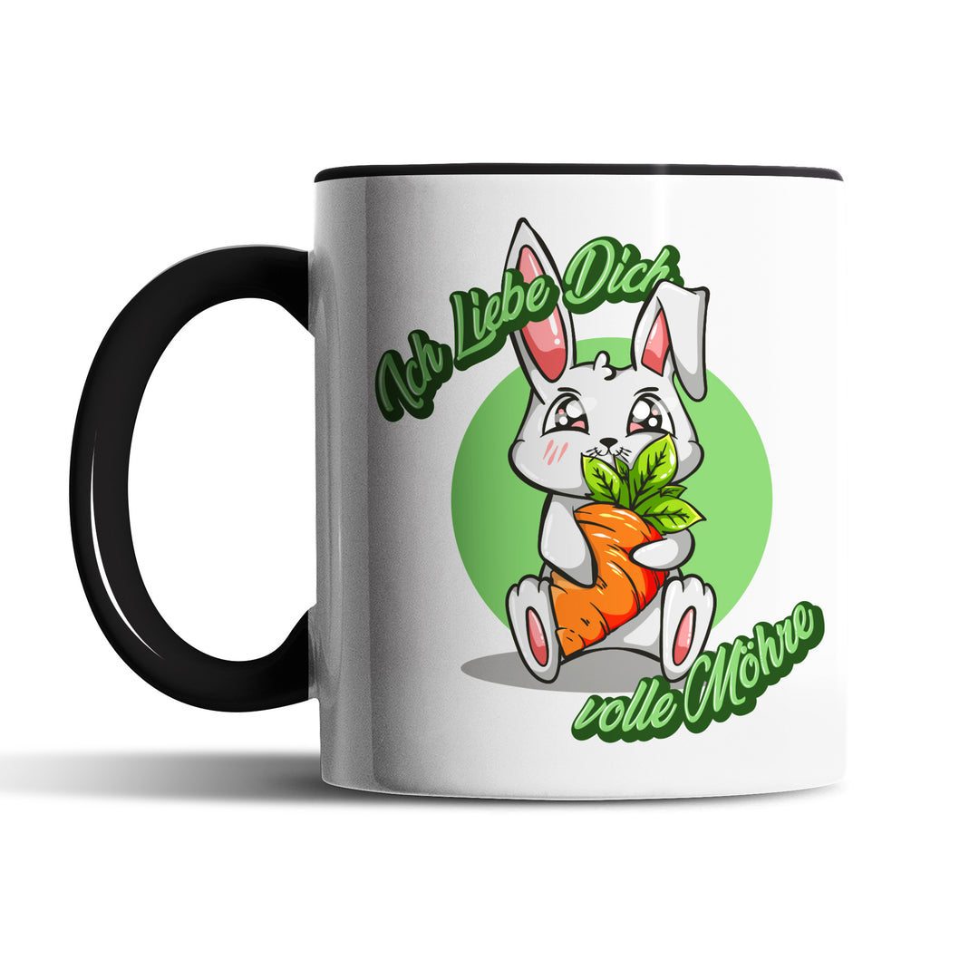Lustige Tasse "Ich liebe dich volle Möhre" – Charmantes Geschenk mit grünem Design