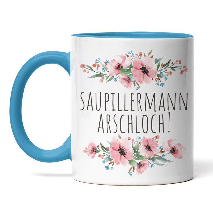 Tasse "Saupillermann Arschloch" – Freche Statement-Tasse für Humorvolle