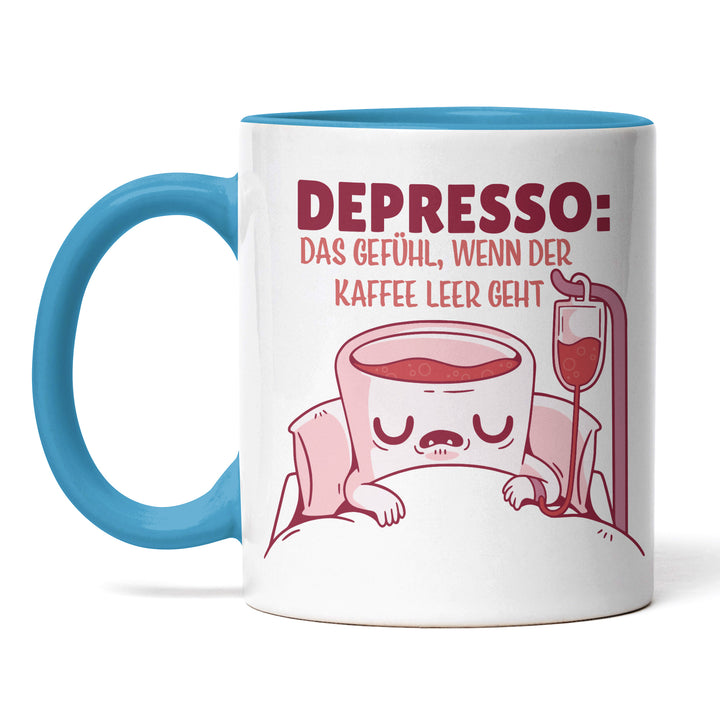 Tasse "Depresso" – Lustiges Geschenk für Kaffeejunkies & Morgenmuffel