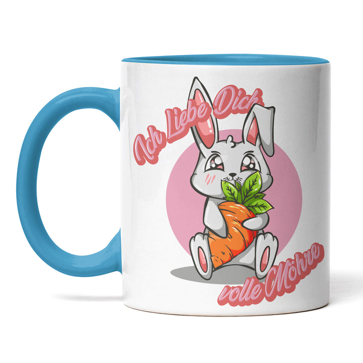Lustige Tasse "Ich liebe dich volle Möhre" in rosa – Charmantes Geschenk für besondere Menschen