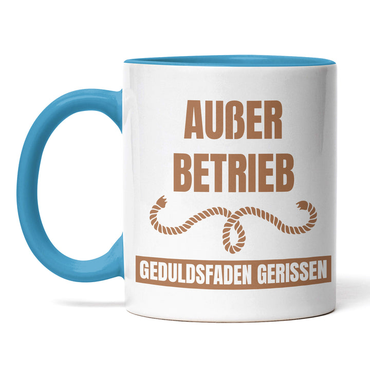 Lustige Tasse "Geduldsfaden gerissen" – Perfektes Geschenk für Kollegen & Morgenmuffel