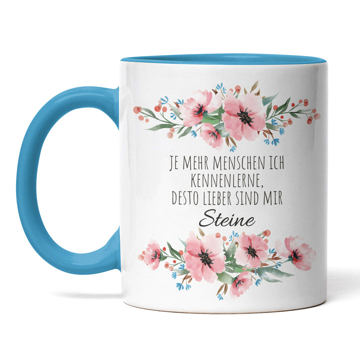 Tasse "Steine sind mir lieber" – Lustige Statement-Tasse für Introvertierte & Naturfreunde