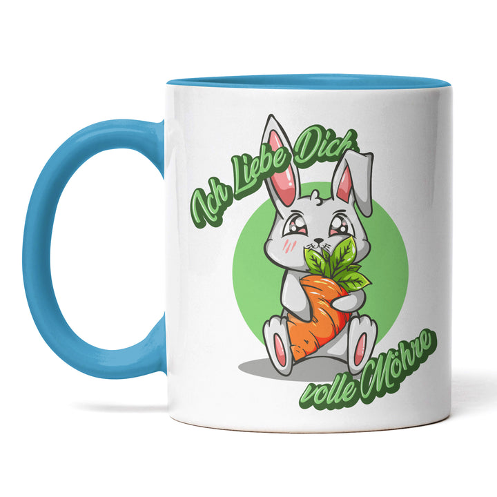 Lustige Tasse "Ich liebe dich volle Möhre" – Charmantes Geschenk mit grünem Design