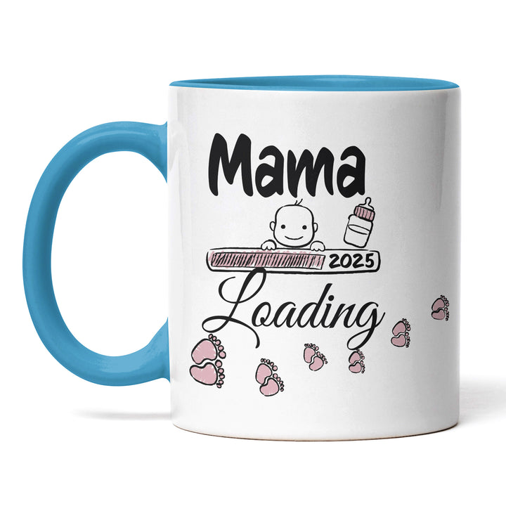 Lustige Tasse "Mama Loading 2025" – Geschenkidee für werdende Mütter