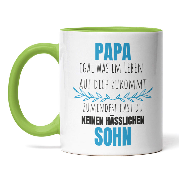 Lustige Tasse "Papa, keinen hässlichen Sohn" – Witziges Geschenk für Väter