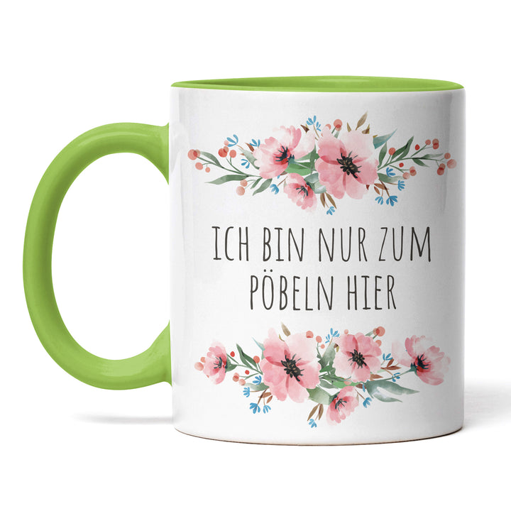 Tasse "Nur zum Pöbeln hier" – Perfektes Geschenk für Kaffeeliebhaber mit Humor