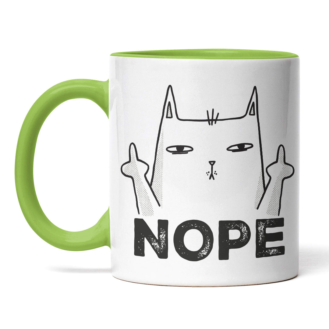 Lustige Tasse "Nope" – Freches Geschenk mit Katzenmotiv