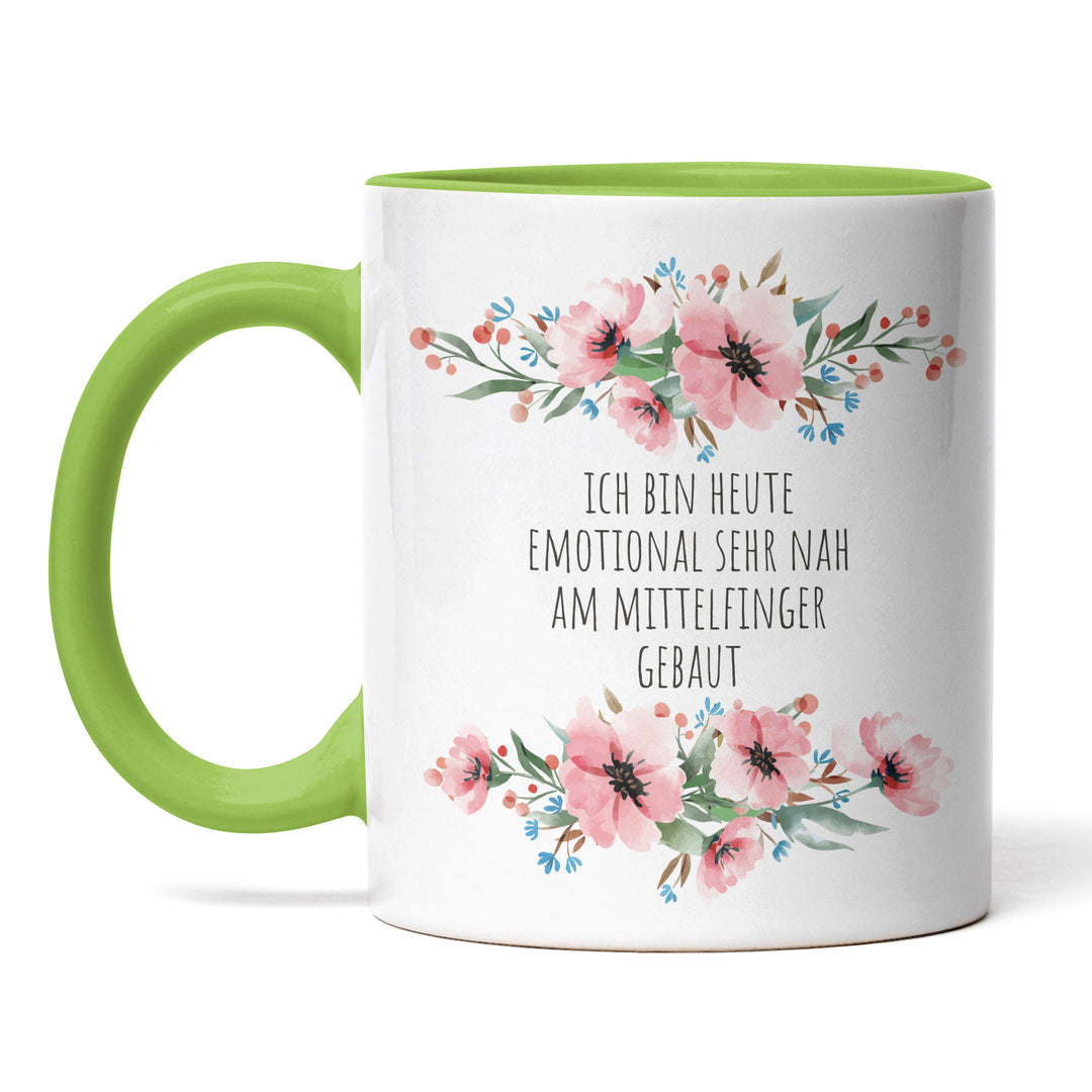 Tasse "Nah am Mittelfinger gebaut" – Perfektes Geschenk für ungeduldige Kaffeejunkies