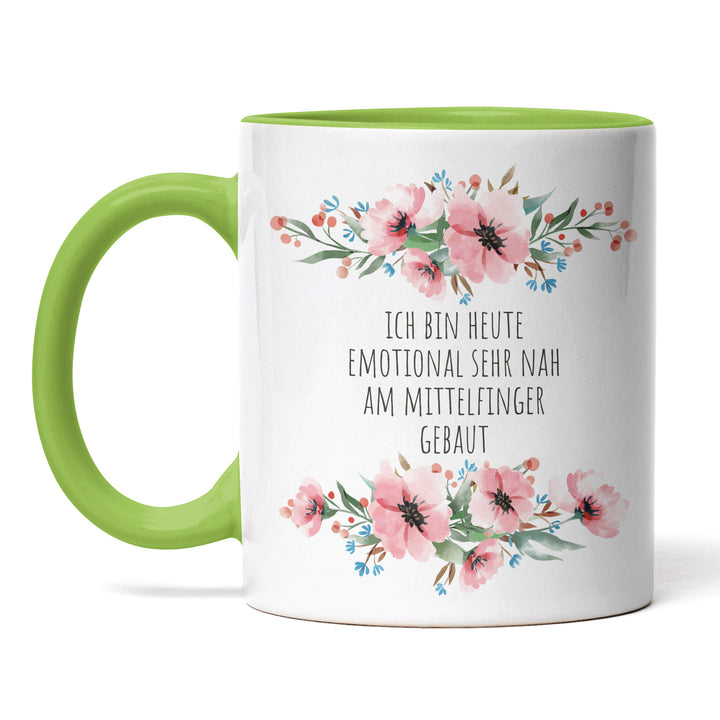 Tasse "Nah am Mittelfinger gebaut" – Perfektes Geschenk für ungeduldige Kaffeejunkies