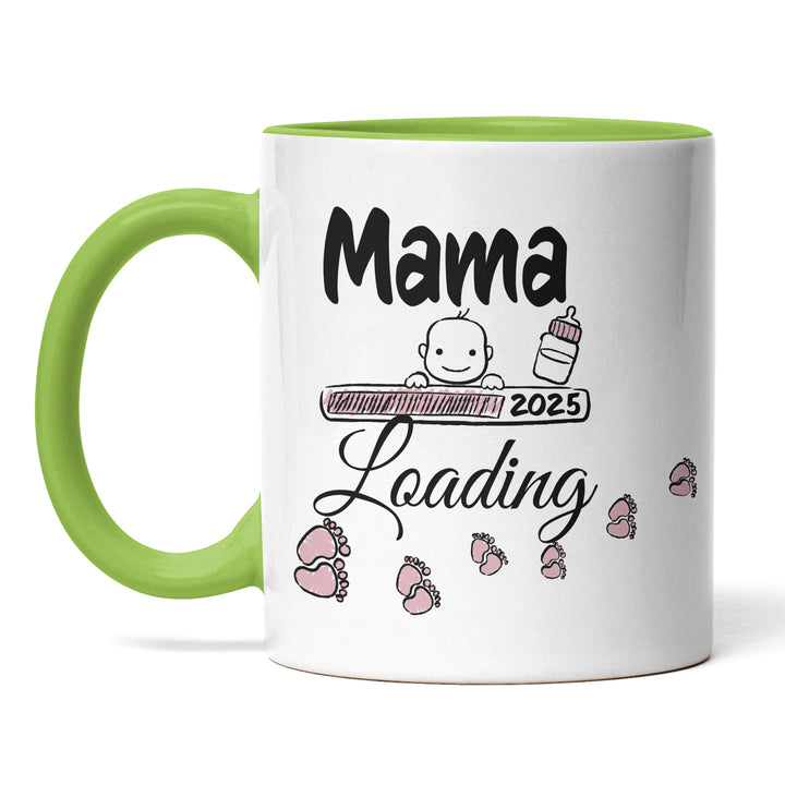 Lustige Tasse "Mama Loading 2025" – Geschenkidee für werdende Mütter