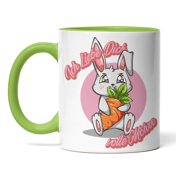 Lustige Tasse "Ich liebe dich volle Möhre" in rosa – Charmantes Geschenk für besondere Menschen