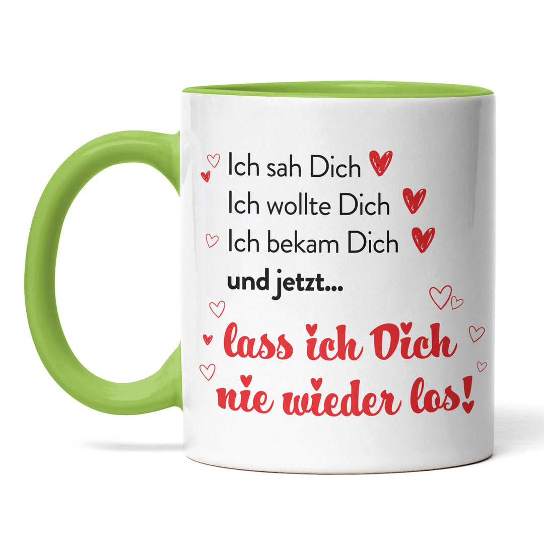 Romantische Tasse "Lass Dich nie los" – Liebevolle Geschenkidee