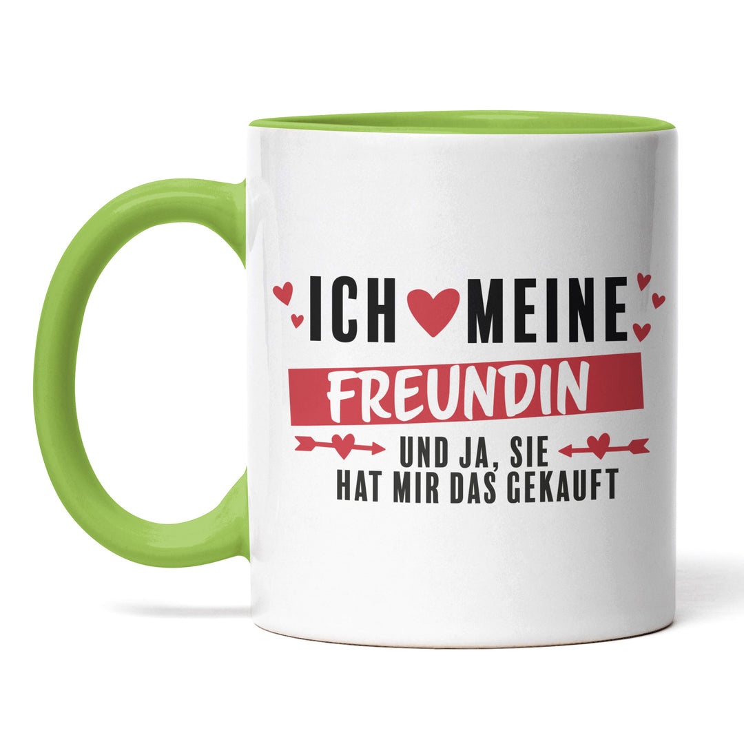 Lustige Tasse "Ja, sie hat's gekauft" – Witzige Geschenkidee für Paare