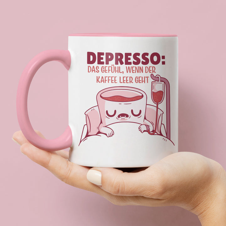 Tasse "Depresso" – Lustiges Geschenk für Kaffeejunkies & Morgenmuffel