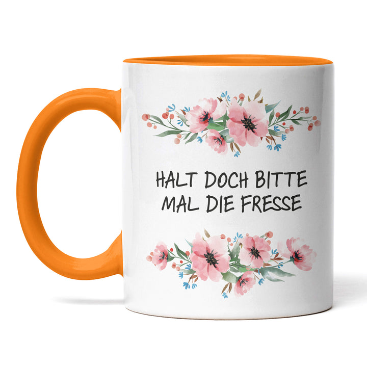 Tasse "Halt doch bitte die Fresse" – Perfektes Geschenk für Morgenmuffel & Kaffeejunkies
