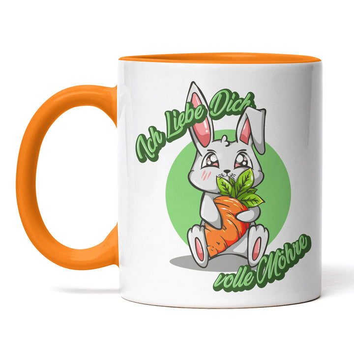 Lustige Tasse "Ich liebe dich volle Möhre" – Charmantes Geschenk mit grünem Design