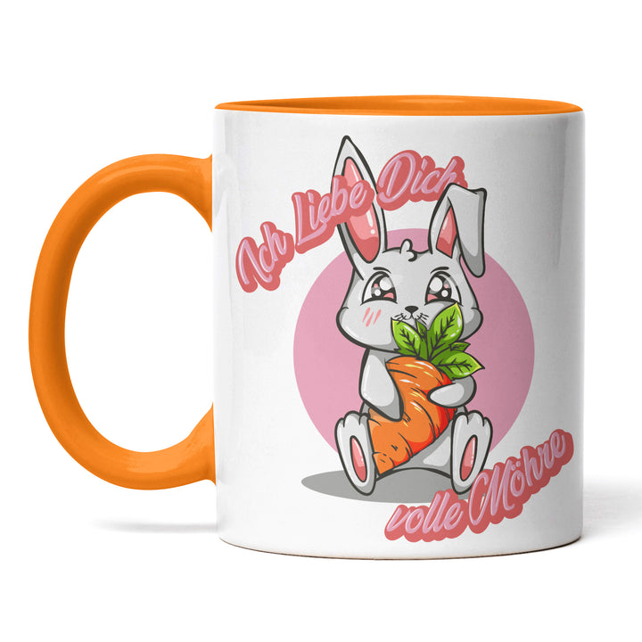 Lustige Tasse "Ich liebe dich volle Möhre" in rosa – Charmantes Geschenk für besondere Menschen
