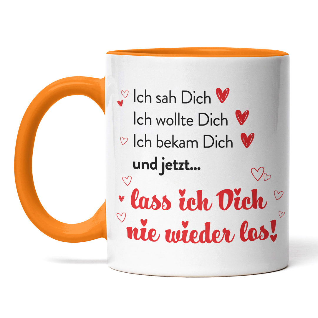 Romantische Tasse "Lass Dich nie los" – Liebevolle Geschenkidee